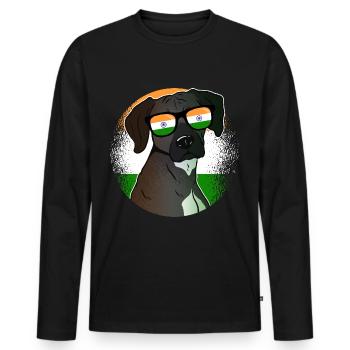 Inde - T-shirt manches longues Premium bio Homme - noir - Devant - Nico (187cm)