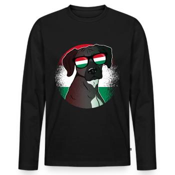 Hungary - Men's Premium Organic Long Sleeve Shirt - black - Front - Nico (187cm)