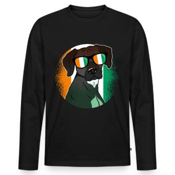 Ivory Coast - Men's Premium Organic Long Sleeve Shirt - black - Front - Nico (187cm)