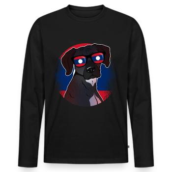 Laos - T-shirt manches longues Premium bio Homme - noir - Devant - Nico (187cm)