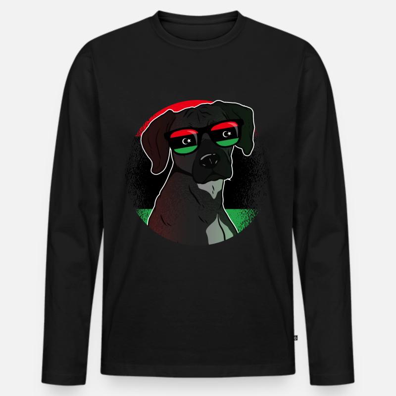 Libyen - Männer Premium Bio Langarmshirt - Schwarz