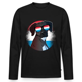 Luxembourg - Men's Premium Organic Long Sleeve Shirt - black - Front - Nico (187cm)