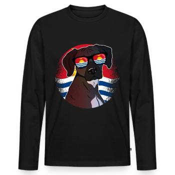 Kiribati - Männer Premium Bio Langarmshirt - Schwarz - Vorne - Nico (187cm)
