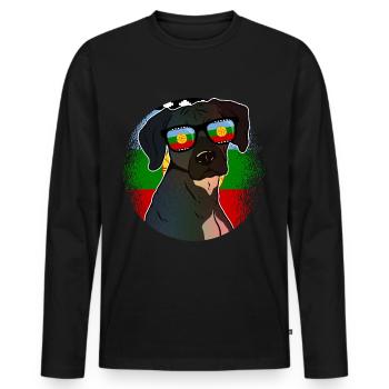 Mapuche - T-shirt manches longues Premium bio Homme - noir - Devant - Nico (187cm)
