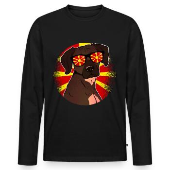 Macédoine - T-shirt manches longues Premium bio Homme - noir - Devant - Nico (187cm)