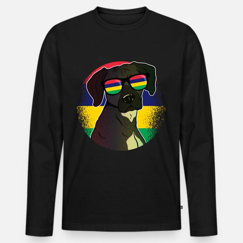 Mauritius - Männer Premium Bio Langarmshirt - Schwarz