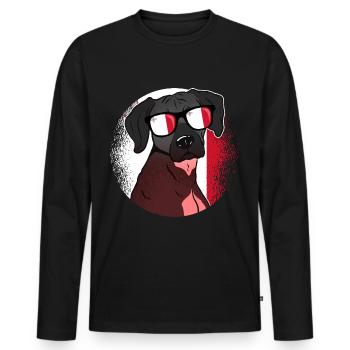 Malte - T-shirt manches longues Premium bio Homme - noir - Devant - Nico (187cm)