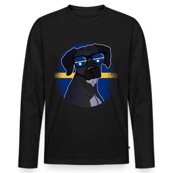 Nauru - Männer Premium Bio Langarmshirt - Schwarz - Vorne - Nico (187cm)