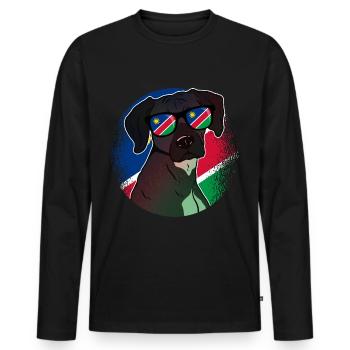 Namibia - Männer Premium Bio Langarmshirt - Schwarz - Vorne - Nico (187cm)