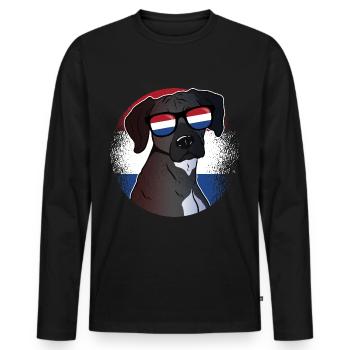 Netherlands - Men's Premium Organic Long Sleeve Shirt - black - Front - Nico (187cm)