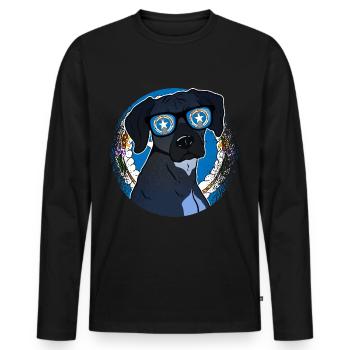 Nördliche Marianen - Männer Premium Bio Langarmshirt - Schwarz - Vorne - Nico (187cm)