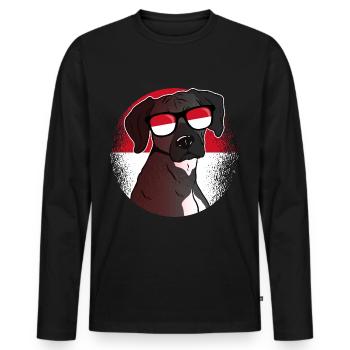 Monaco - Männer Premium Bio Langarmshirt - Schwarz - Vorne - Nico (187cm)