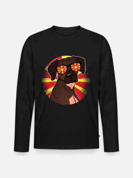 North Macedonia - Men's Premium Organic Long Sleeve Shirt - black
