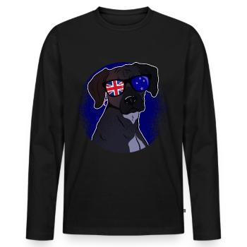 Neuseeland - Männer Premium Bio Langarmshirt - Schwarz - Vorne - Nico (187cm)