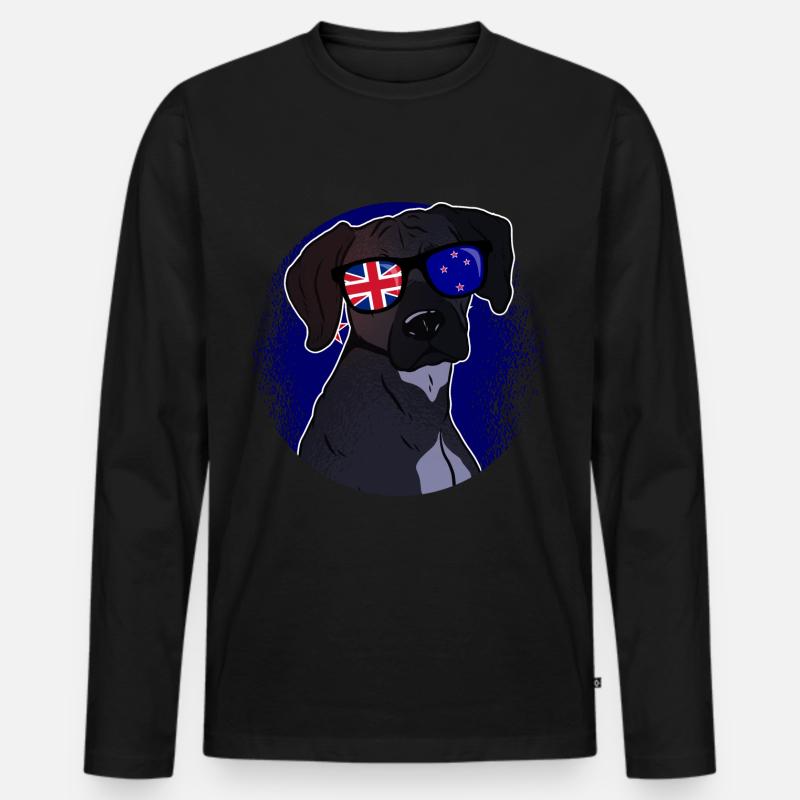 Neuseeland - Männer Premium Bio Langarmshirt - Schwarz