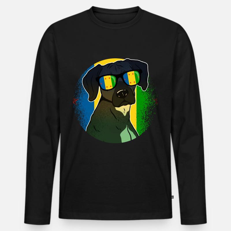 Ogoni - Männer Premium Bio Langarmshirt - Schwarz