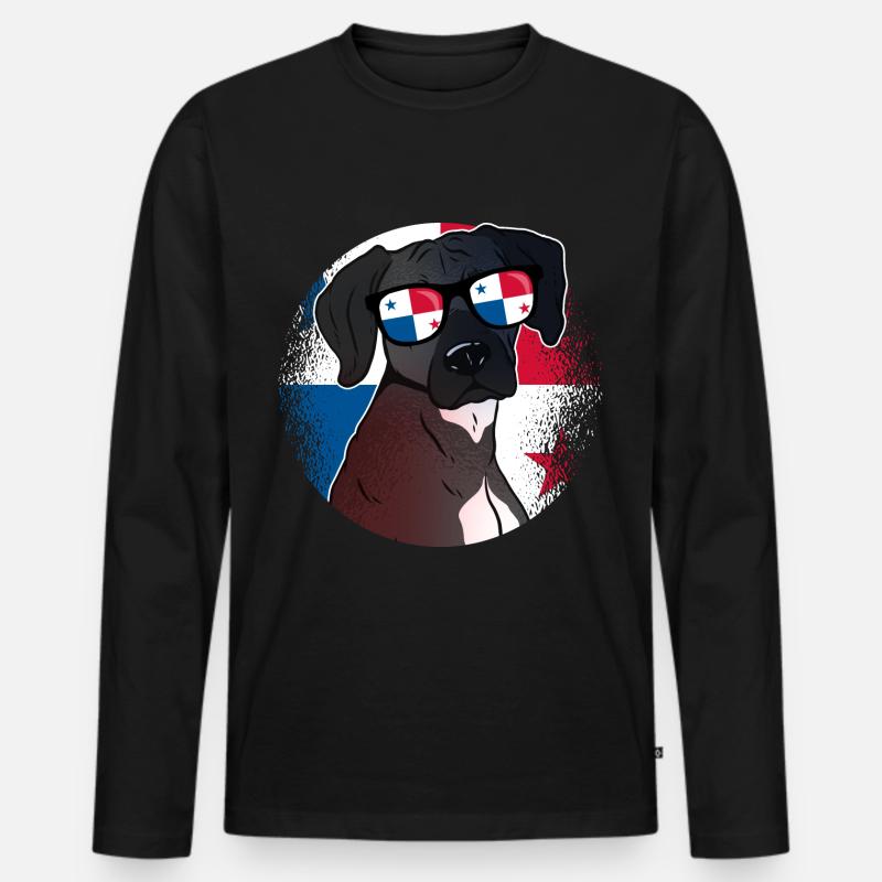 Panama - Männer Premium Bio Langarmshirt - Schwarz