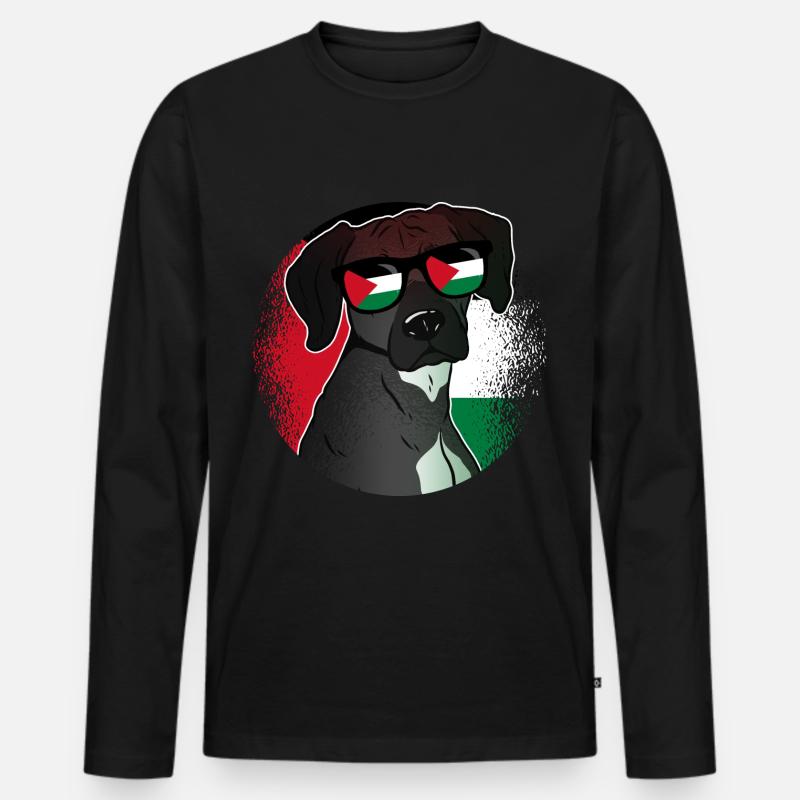 Palästina - Männer Premium Bio Langarmshirt - Schwarz