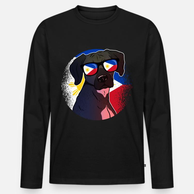 Philippinen - Männer Premium Bio Langarmshirt - Schwarz