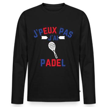 I can't I have Padel blue white red - Men's Premium Organic Long Sleeve Shirt - black - Front - Nico (187cm)