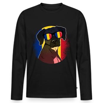 Romania - Men's Premium Organic Long Sleeve Shirt - black - Front - Nico (187cm)