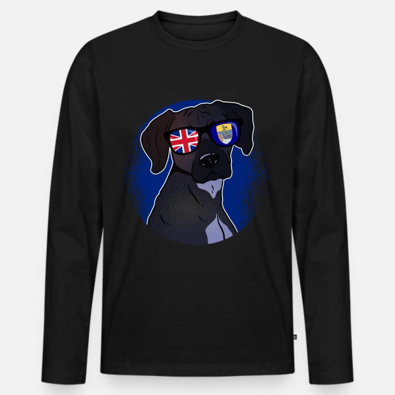 St. Helena - Männer Premium Bio Langarmshirt - Schwarz
