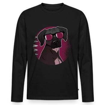 Qatar - Men's Premium Organic Long Sleeve Shirt - black - Front - Nico (187cm)