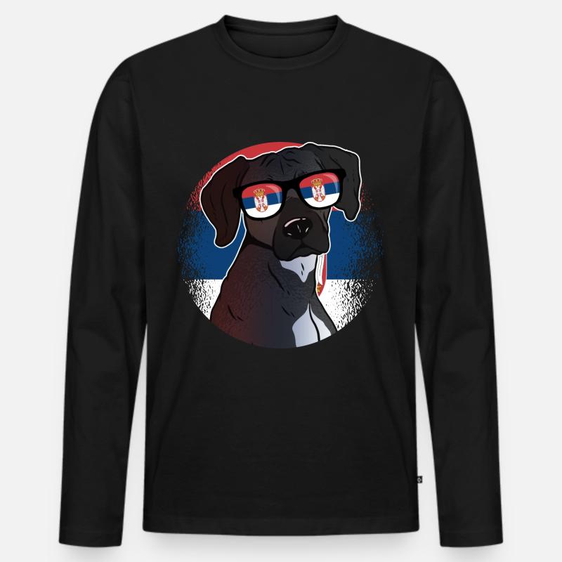 Serbien - Männer Premium Bio Langarmshirt - Schwarz