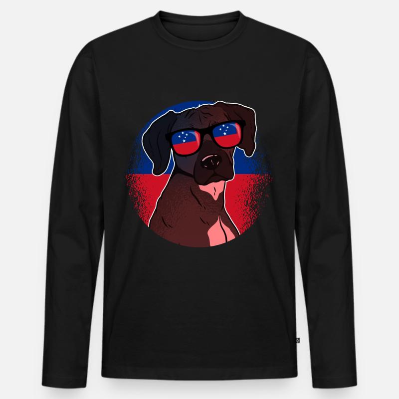 Samoa - Männer Premium Bio Langarmshirt - Schwarz