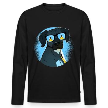 Saint Lucia - Men's Premium Organic Long Sleeve Shirt - black - Front - Nico (187cm)