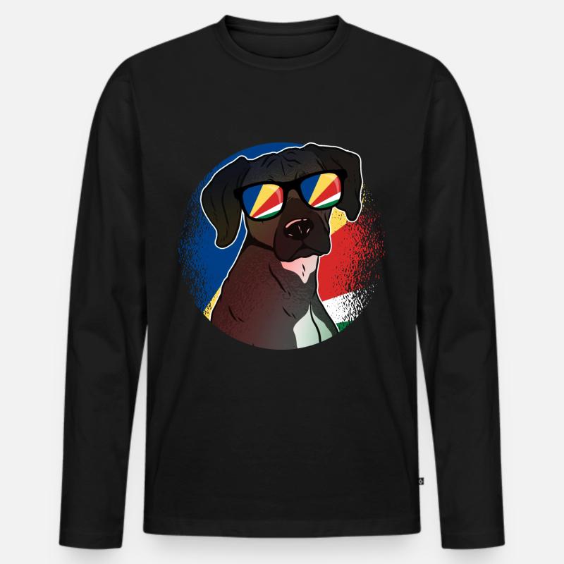 Seychellen - Männer Premium Bio Langarmshirt - Schwarz
