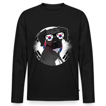 Corée du Sud - T-shirt manches longues Premium bio Homme - noir - Devant - Nico (187cm)