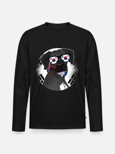 South Korea - Men's Premium Organic Long Sleeve Shirt - black