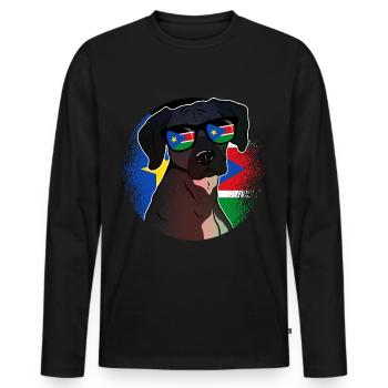 Sud Soudan - T-shirt manches longues Premium bio Homme - noir - Devant - Nico (187cm)