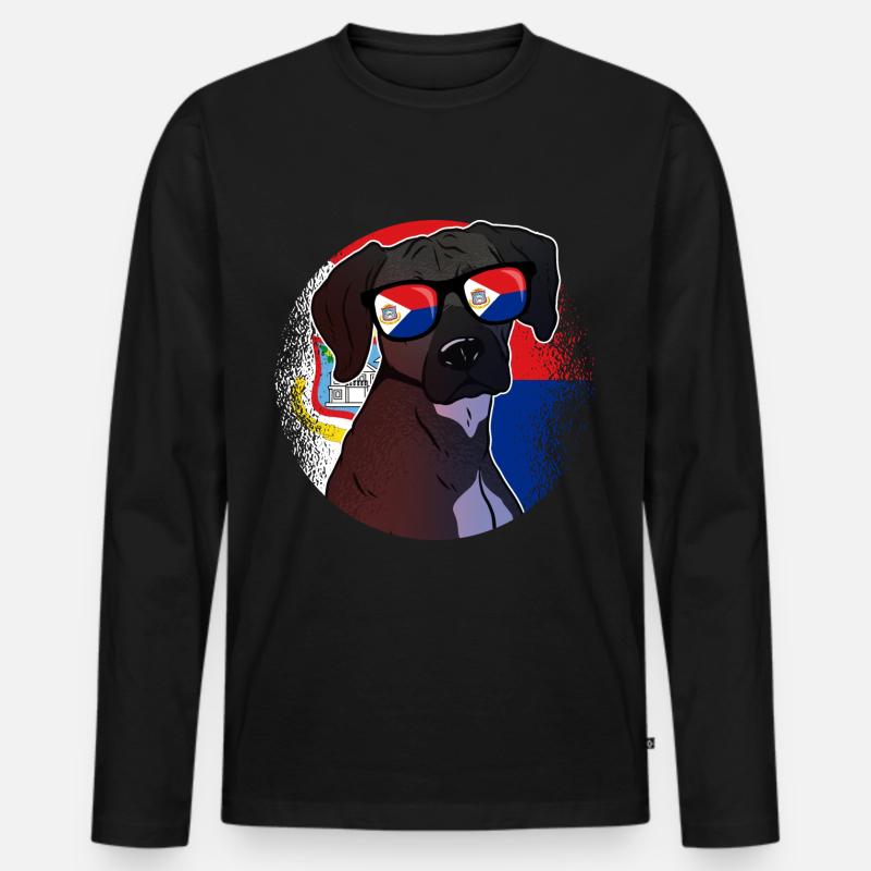 Sint Maarten - Männer Premium Bio Langarmshirt - Schwarz