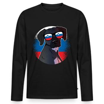 Slovenia - Men's Premium Organic Long Sleeve Shirt - black - Front - Nico (187cm)