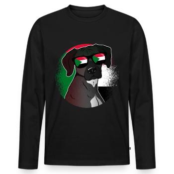 Soudan - T-shirt manches longues Premium bio Homme - noir - Devant - Nico (187cm)