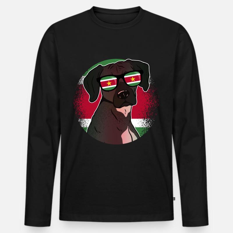Suriname - Männer Premium Bio Langarmshirt - Schwarz