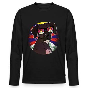Tibet - Men's Premium Organic Long Sleeve Shirt - black - Front - Nico (187cm)