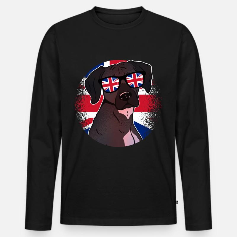 Großbritannien - Männer Premium Bio Langarmshirt - Schwarz