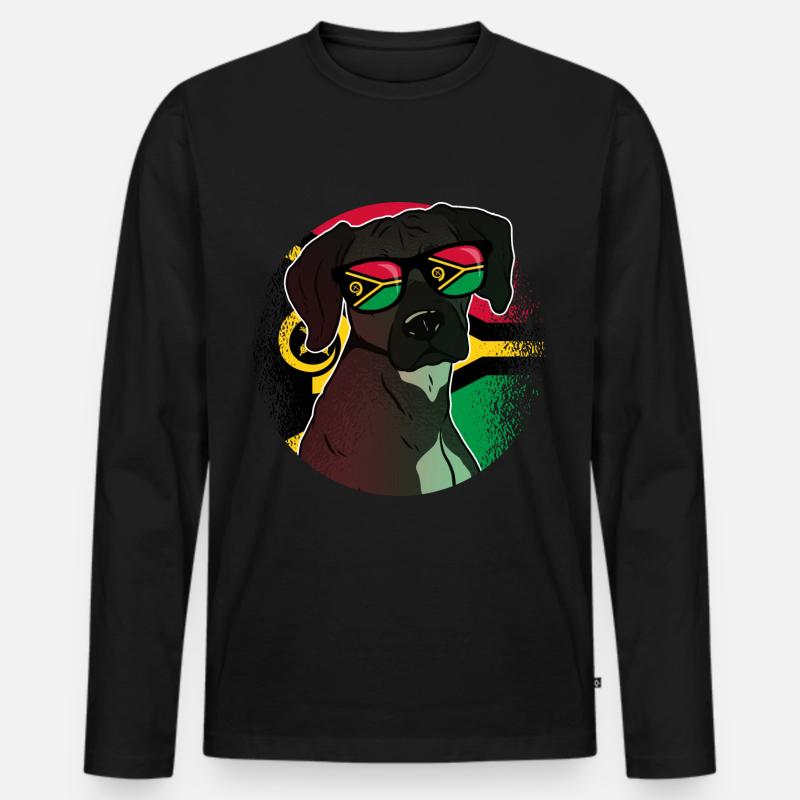 Vanuatu - Männer Premium Bio Langarmshirt - Schwarz