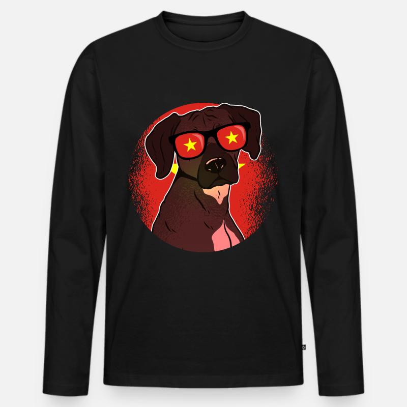 Vietnam - Männer Premium Bio Langarmshirt - Schwarz