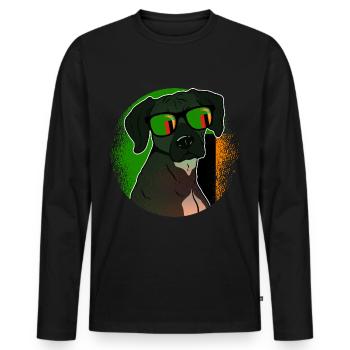 Zambia - Men's Premium Organic Long Sleeve Shirt - black - Front - Nico (187cm)