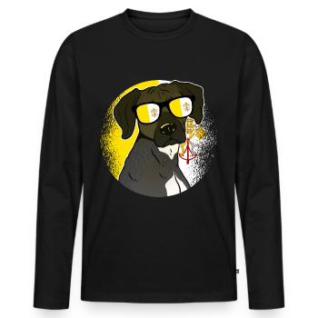 Vatican - Men's Premium Organic Long Sleeve Shirt - black - Front - Nico (187cm)