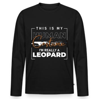 Afrika Jagd Großkatze Namibia - Männer Premium Bio Langarmshirt - Schwarz - Vorne - Nico (187cm)