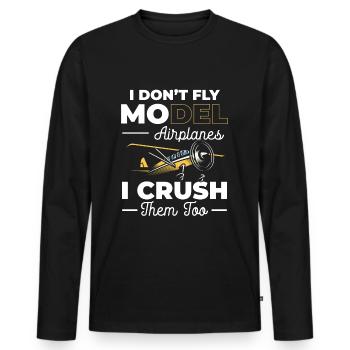 Modèles réduits d’avions Hobby Modellbau - T-shirt manches longues Premium bio Homme - noir - Devant - Nico (187cm)