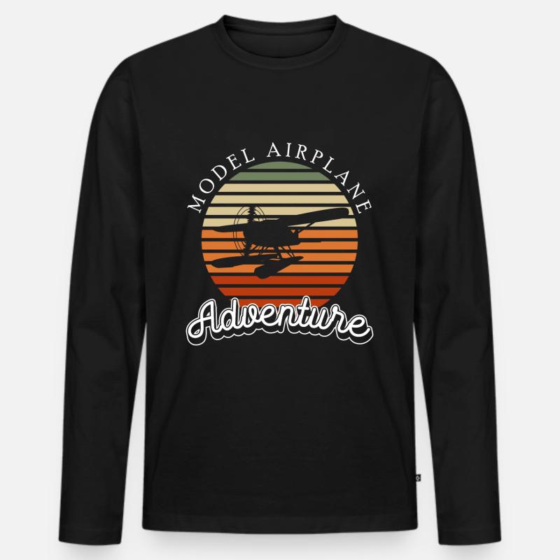 Modellbauer Himmel Modell - Männer Premium Bio Langarmshirt - Schwarz