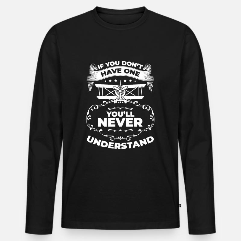 Model Builder Modèle d’avion - T-shirt manches longues Premium bio Homme - noir