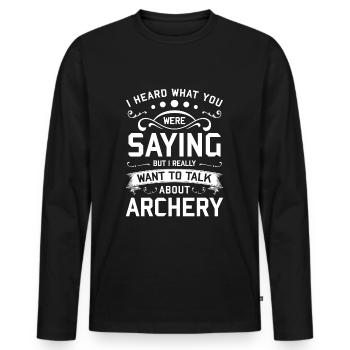 Archer Bow and Arrow Aiming Sports - Men's Premium Organic Long Sleeve Shirt - black - Front - Nico (187cm)