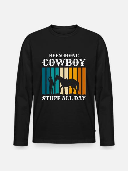 Rodeo Freedom Equestrian - Men's Premium Organic Long Sleeve Shirt - black